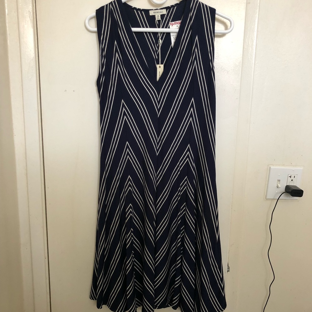 Navy striped dress